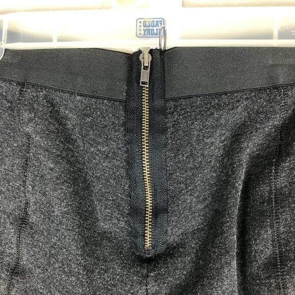 J. Crew Dark Gray Exposed Zipper Elastic Waist Stretch Pixie Short Legging Pants - Picture 6 of 6
